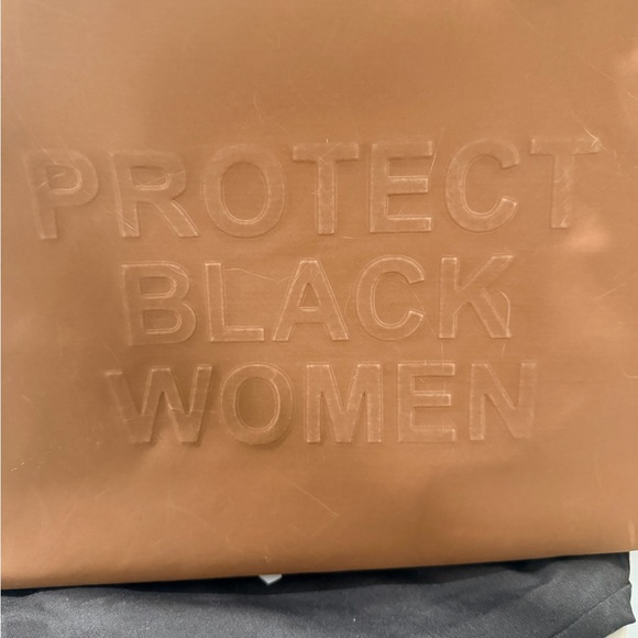 Cise "Protect Black Women" Suede Brown Tote - Picture 5 of 11